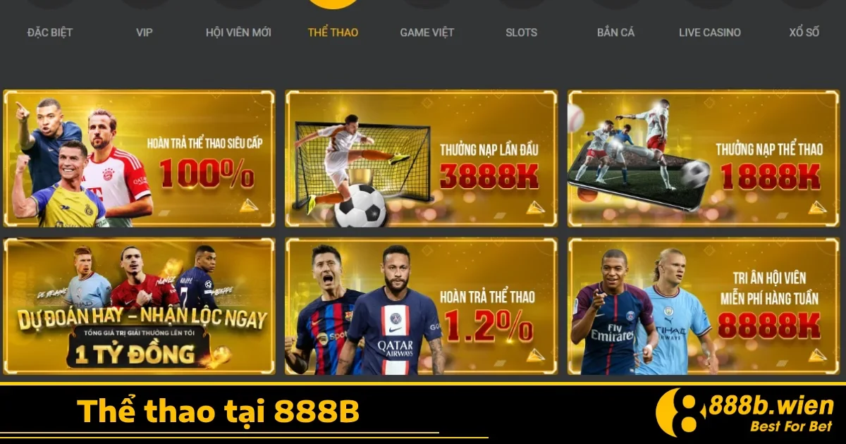 Ưu đãi đặc biệt khi tham gia Thể thao 888B